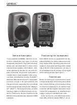 Preview for 2 page of Genelec 8020A Operating Manual