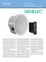 Genelec AIC25 Datasheet предпросмотр