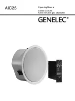 Genelec AIC25 Operating Manual предпросмотр