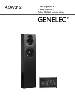 Предварительный просмотр 1 страницы Genelec AOW312 Operating Manual