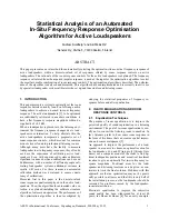 Предварительный просмотр 1 страницы Genelec Frequency Response Optimisatio Manual