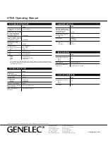 Preview for 6 page of Genelec HTS6 Operating Manual