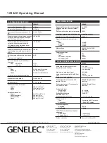 Preview for 8 page of Genelec SAM 1234AC Operating Manual