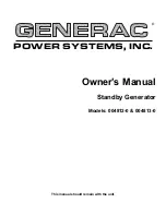 Предварительный просмотр 1 страницы Generac Power Systems 004812-0 Owner'S Manual