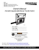 Предварительный просмотр 1 страницы Generac Power Systems 006852 Owner'S Manual