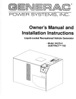 Generac Power Systems 04270-0 Owner'S Manual And Installation Instructions предпросмотр