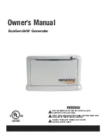 Предварительный просмотр 1 страницы Generac Power Systems EcoGen 6kW Owner'S Manual