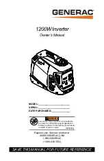 Generac Power Systems GP1200I Owner'S Manual предпросмотр