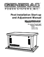 Предварительный просмотр 1 страницы Generac Power Systems GUARDIAN 04079-2 Post Installation Start-Up And Adjustment Manual