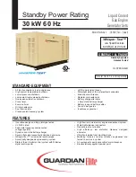 Preview for 1 page of Generac Power Systems Guardian Elite 05402 Specification Sheet