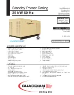 Preview for 1 page of Generac Power Systems Guardian Elite QT02516 Specification Sheet