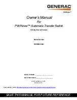 Предварительный просмотр 1 страницы Generac Power Systems PWRview RXEMW200A3 Owner'S Manual