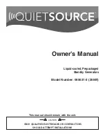 Предварительный просмотр 1 страницы Generac Power Systems QuietSource 005031-2 Owner'S Manual