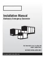 Предварительный просмотр 1 страницы Generac Power Systems Stationary Emergency Generator Installation Manual