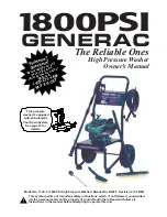 Generac Power Systems The Reliable Ones 1800PSI Owner'S Manual предпросмотр