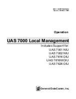 Preview for 1 page of General DataComm UAS 7000 Operation