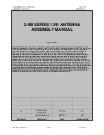 Preview for 2 page of General Dynamics 2.4M SERIES 1241 ANTENNA Assembly Manual