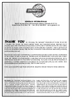 Preview for 2 page of General International 30-120 M1 Setup & Operation Manual