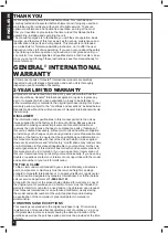 Preview for 2 page of General International TS4001 Setup And Operation Manual