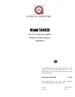 General Monitors TA402A Instruction Manual предпросмотр