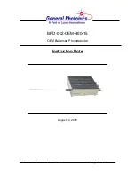 Preview for 1 page of General Photonics BPD-002-OEM-400-15 Instructions Note