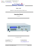 General Photonics PMDPro PMD-1000 Operation Manual предпросмотр