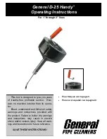 Preview for 1 page of General Pipe Cleaners D-25 Handy Operating Instructions