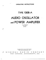 Preview for 1 page of GENERAL RADIO COMPANY 1308-A Operating Instructions Manual