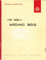 Предварительный просмотр 1 страницы GENERAL RADIO COMPANY 1608-A Operating Instructions Manual