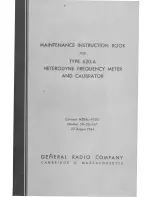 GENERAL RADIO COMPANY 620-A Maintenance Instruction Book предпросмотр