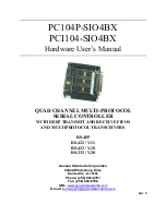 Preview for 1 page of General Standards Corporation PC104P-SIO4BX Hardware User Manual