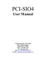 Preview for 1 page of General Standards Corporation PCI-SIO4 User Manual