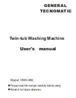 General Technomatic HWK-800 User Manual preview