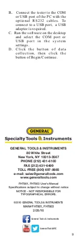 Предварительный просмотр 9 страницы General tools FHT803 Instruction Manual