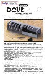 Preview for 1 page of General DOVETAILER 860 User Manual