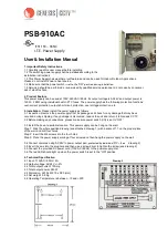 Preview for 2 page of Genesis CCTV PSB-910AC Product Manual