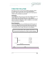 Preview for 3 page of Genesis 450XS Owners Manual And Set-Up Manual