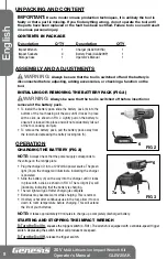 Preview for 8 page of Genesis GLIW20AK Operator'S Manual