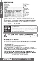 Preview for 2 page of Genesis GMDB1215LF Operator'S Manual