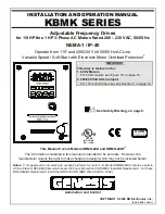 Preview for 1 page of Genesis KBMK Series Installation And Operation Manual