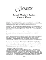 Preview for 1 page of Genesis Standard Surround 1 Owner'S Manual