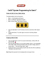 Предварительный просмотр 2 страницы Genie Car2U System Programming Manual