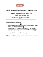 Предварительный просмотр 3 страницы Genie Car2U System Programming Manual