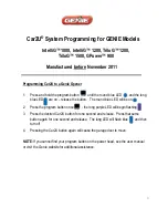 Предварительный просмотр 4 страницы Genie Car2U System Programming Manual