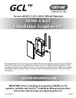 Genie GCL NEMA 4 Installation Supplement Manual preview