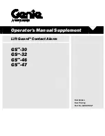 Genie Lift Guard GS-30 Operator'S Manual Supplement preview