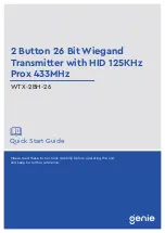 Genie WTX-2BH-26 Quick Start Manual предпросмотр