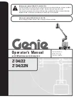 Предварительный просмотр 1 страницы Genie Z-34/22 Operator'S Manual