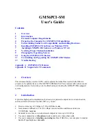 Preview for 1 page of Genius GM56PCI-SM User Manual