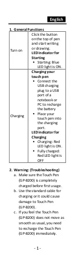 Preview for 1 page of Genius GP-B200 Manual